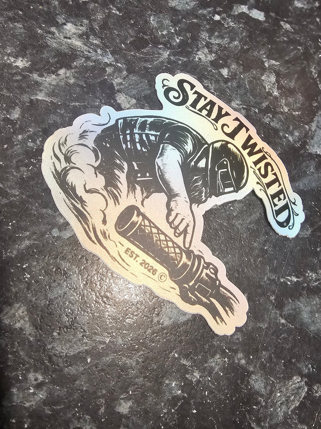 Matte Holographic Stay Twisted Sticker